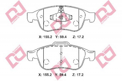 DJ PARTS bp2331 -  Комплект тормозных колодок, дисковый тормоз
